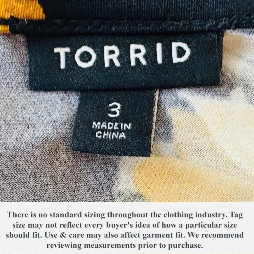 Torrid Womens Studio Knit Surplice Dress Sunflower Floral Stretch Size 3X - Picture 10 of 13